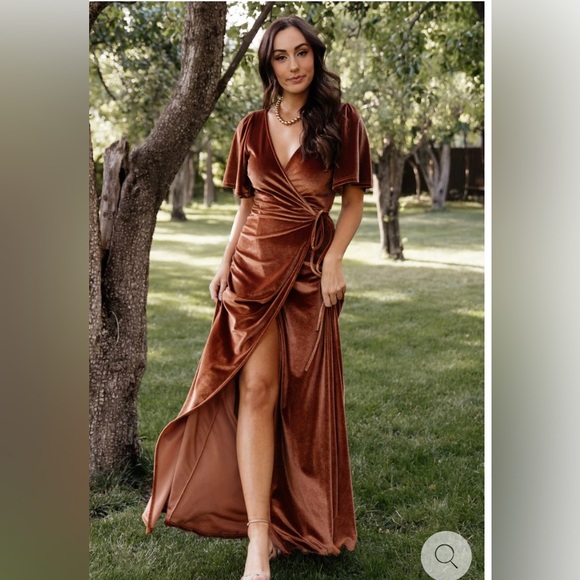 Baltic Born Meghan Velvet Wrap Maxi Dress size large - Picture 1 of 15